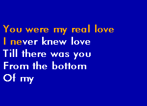 You were my real love
I never knew love

Till there was you
From the bottom

Of my