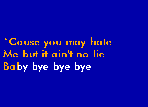 Cause you may hate

Me but it ain't no lie
30 by bye bye bye