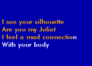 I see your silhouette
Are you my Juliet

I feel a mod connection

With your body