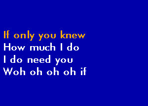 If only you knew
How much I do

I do need you

Woh oh oh oh if