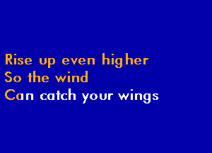 Rise up even hig her

So the wind
Can catch your wings