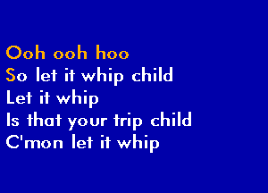 Ooh ooh hoo

So let it whip child
Let it whip

Is that your trip child
C'mon let it whip