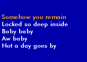 Somehow you remain
Locked so deep inside

Ba by he by

Aw be by
Not a day goes by