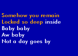 Somehow you remain
Locked so deep inside

Ba by he by

Aw be by
Not a day goes by