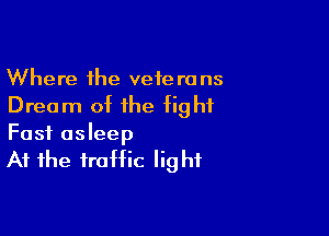 Where the veterans
Dream of the fight

Fast asleep

At the traffic light