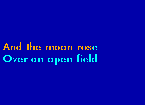 And the moon rose

Over an open field
