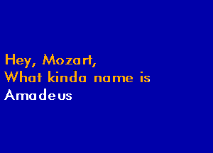 Hey, Mozo rt,

What kinda name is
Amadeus