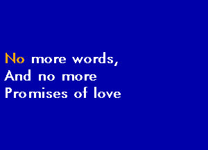 No more words,

And no more
Promises of love