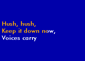 Hush, hush,

Keep it down now,
Voices carry