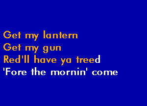 Get my lantern
Get my gun

Red'll have ya freed

'Fore the mornin' come
