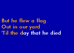 But he flew a flag

Out in our yard
'Til the day that he died