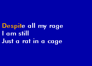 Despite all my rage

I am still
Just a rat in a cage