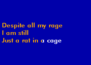 Despite all my rage

I am still
Just a rat in a cage