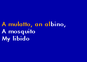 A muloHo, an albino,

A mosquito

My libido