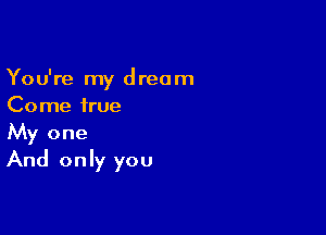 You're my dream
Come true

My one
And only you