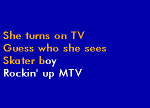 She turns on TV
Guess who she sees

Skater boy
Rockin' up MTV