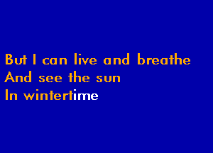 But I can live and breathe

And see the sun
In wintertime