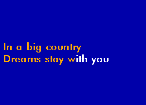 In a big country

Dreams stay with you