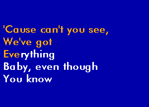 'Cause can't you see,
We've got

Everything
30 by, even though
You know