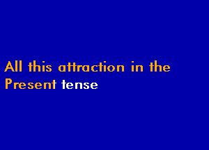 All this aiirociion in the

Present tense