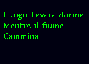 Lungo Tevere dorme
Mentre il Flume

Cammina