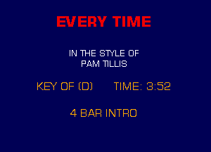 IN THE STYLE 0F
PAM TILLIS

KEY OF EDJ TIME13152

4 BAR INTRO