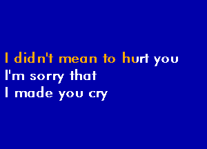 I didn't mean to hurt you

I'm sorry that
I made you cry