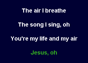 The air I breathe

The song I sing, oh

You're my life and my air