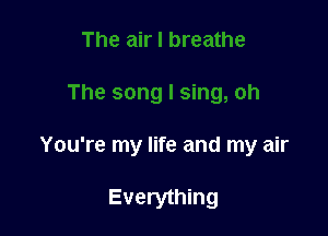 You're my life and my air

Everything