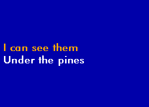 I can see them

Under the pines
