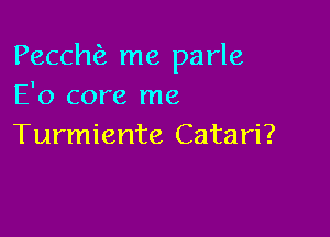 Pecchia me parle
E'o core me

Turmiente Catari?