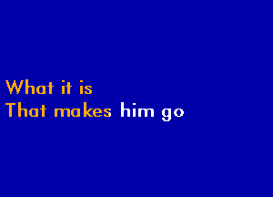 Whai if is

That makes him go