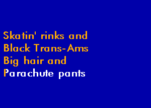 Skatin' rinks and
Black Trans-Ams

Big hair and
Pa rachute pants