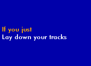 If you iusi

Lay down your tracks