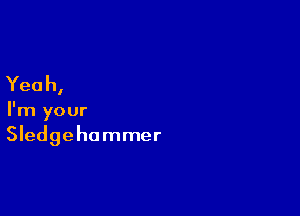 Yeah,

I'm your
Sledgehammer