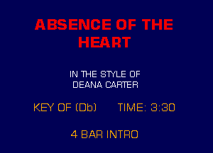 IN THE STYLE OF
DEANA CARTER

KEY OF (Dbl TIME 330

4 BAR INTRO
