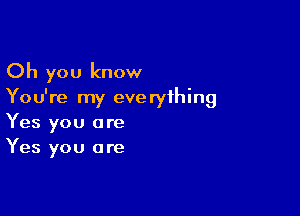 Oh you know
You're my everything

Yes you are
Yes you are