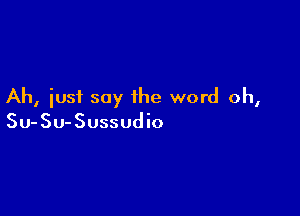 Ah, just say the word oh,

Su-SU-Sussudio