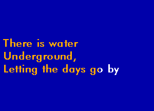 There is water

Underground,
Lefting the days go by