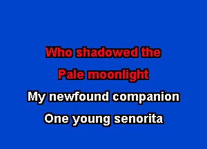 Who shadowed the

Pale moonlight

My newfound companion

One young senorita