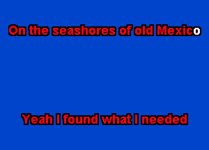 0n the seashores of old Mexico

Yeah I found what I needed