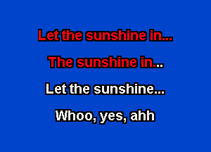 Let the sunshine in...
The sunshine in...

Let the sunshine...

Whoo, yes, ahh