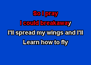 So I pray
I could breakaway

I'll spread my wings and I'll
Learn how to fly