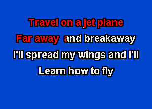 Travel on ajet plane
Far away and breakaway

I'll spread my wings and I'll
Learn how to fly