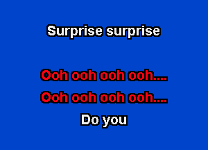 Surprise surprise

Ooh ooh ooh ooh....
Ooh ooh ooh ooh....
Do you