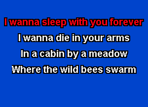I wanna sleep with you forever
I wanna die in your arms
In a cabin by a meadow
Where the wild bees swarm