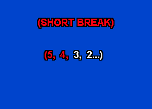 (SHORT BREAK)

(5, 4, 3, 2...)