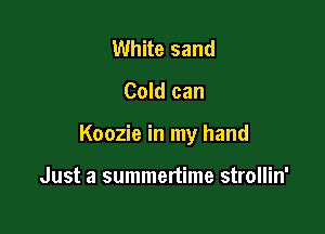 White sand

Cold can

Koozie in my hand

Just a summertime strollin'