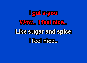 I got a-you
Wow.. I feel nice..

Like sugar and spice

I feel nice..