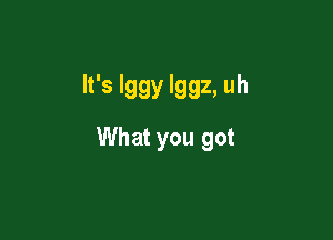 It's Iggy lggz, uh

What you got
